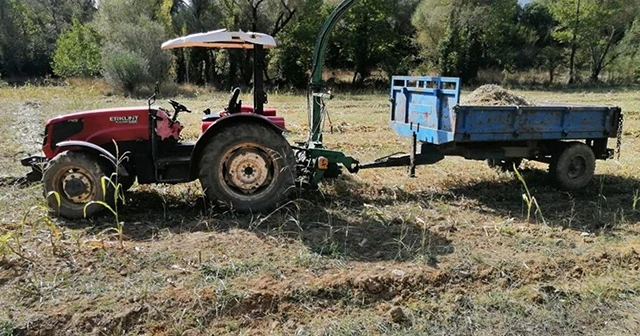 Kolunu silaj makinesine kaptıran kişi hastaneye kaldırıldı