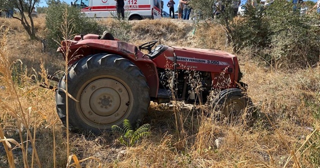 Manisa&#039;da devrilen traktörün sürücüsü öldü