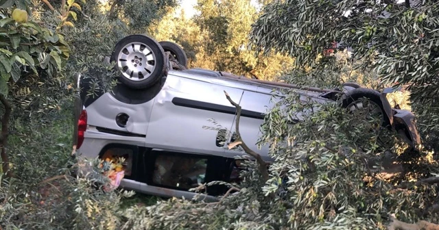 Takla atan araçta aynı aileden 5 kişi yaralandı