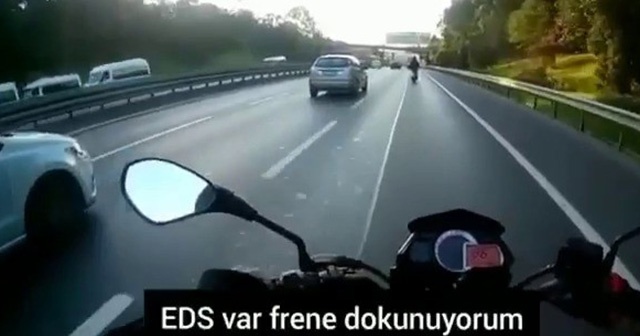 TEM Otoyolu’nda motosikletlinin ölümden döndüğü “makas” terörü