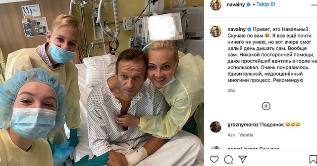 Zehirlendiği iddiasıyla Berlin’de tedavi gören Navalnıy’ın sağlık durumu iyiye gidiyor