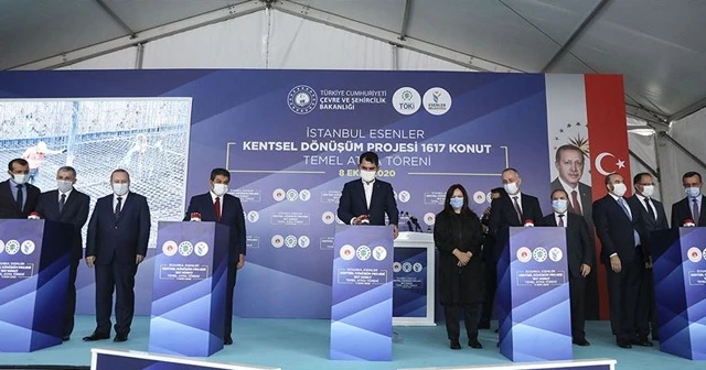 Bakan Kurum, Esenler'de 1617 konutun temelini attı