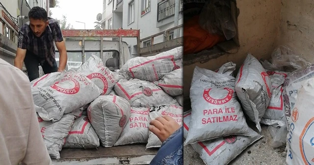 Devletin yardım için verdiği kömürleri satmaya kalktı