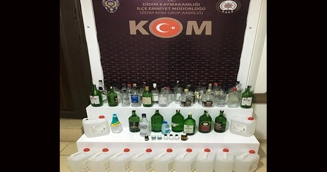 Didim’de sahte içki operasyonu