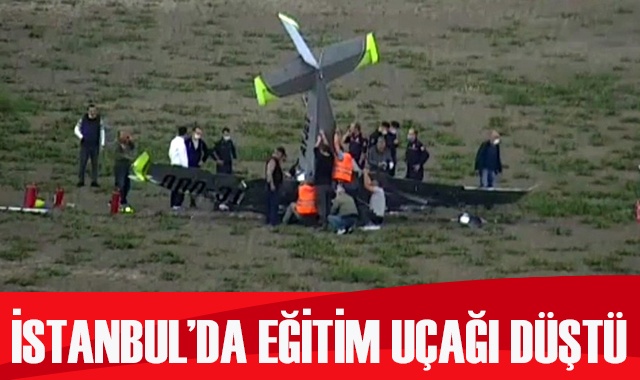 İstanbul Hezarfen Havalimanı’ndan havalanan bir eğitim uçağı düştü