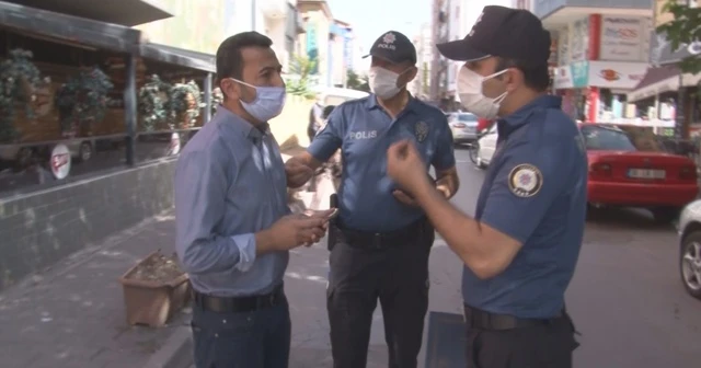 Maskesiz şahıs, kimlik vermemek için direndi