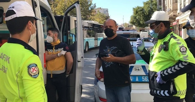 Taksim'de karantina ihlali yapan taksi şoförü sağlık ekiplerine teslim edildi