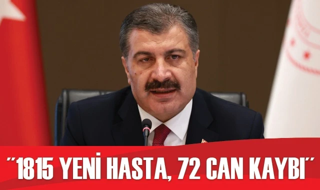 Türkiye'de koronavirüste son durum: 1815 yeni hasta, 72 can kaybı