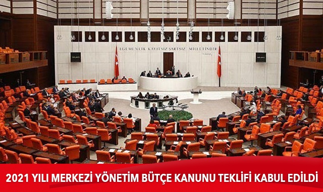 2021 yılı Merkezi Yönetim Bütçe Kanunu teklifi kabul edildi