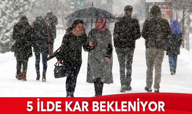 Doğu Anadolu&#039;da 5 ilde kar bekleniyor