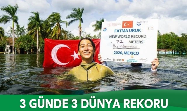Fatma Uruk'tan 3 günde 3 dünya rekoru