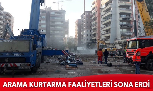 İzmir depreminde arama kurtarma faaliyetleri sona erdi