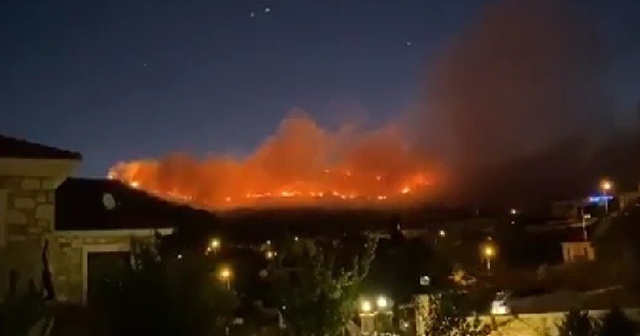 İzmir’in Foça ilçesinde orman yangını