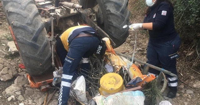 Takla atan traktör karı kocayı hayattan kopardı