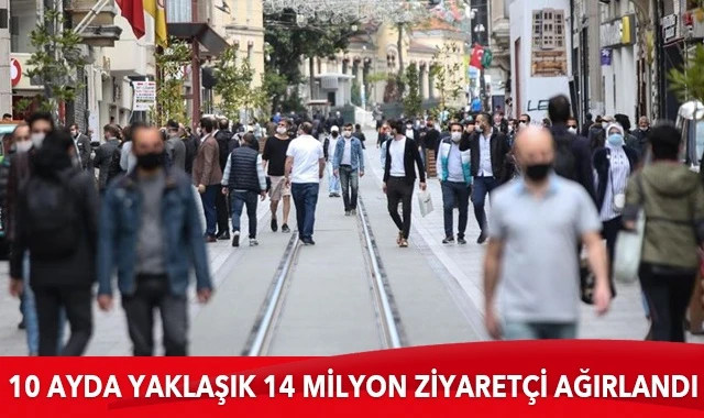 Türkiye 10 ayda yaklaşık 14 milyon ziyaretçi ağırladı