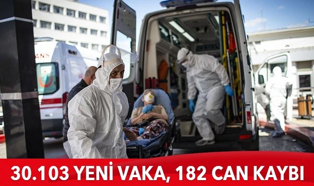 Türkiye’de korıonavirüste son durum: 30.103 yeni vaka, 182 can kaybı