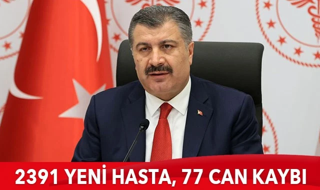 Türkiye'de son 24 saatte 2391 kişiye Kovid-19 hastalık tanısı konuldu
