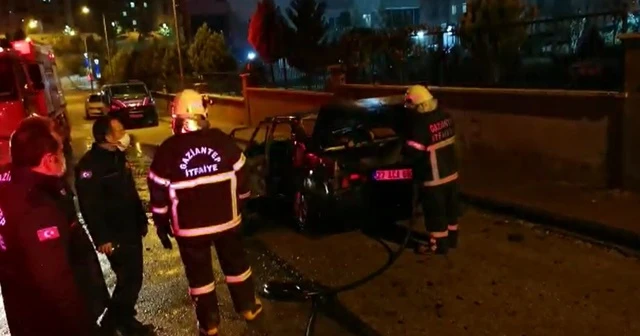 Abisi ile tartışıp aracını yaktı