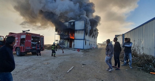 Burdur’da işçilerin kaldığı konteynırda yangın çıktı