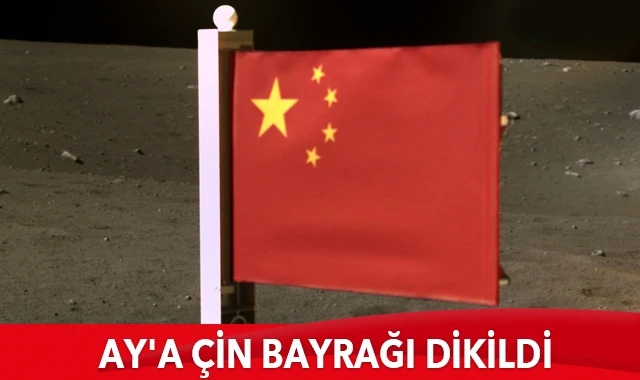 Chang&#039;e 5 uzay aracı, Ay&#039;a Çin bayrağı dikti