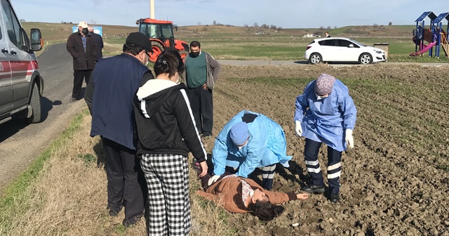 Eşine kızdı, kendini arabadan attı