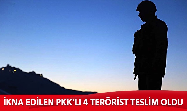 İçişleri Bakanlığı: İkna edilen PKK&#039;lı 4 terörist teslim oldu