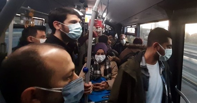 Kısıtlama sonrası metrobüslerdeki yoğunluk yine aynı!