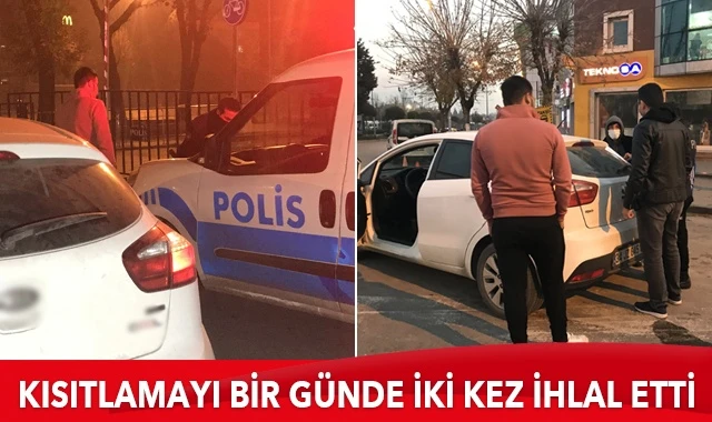 Kısıtlamaya aynı kavşakta ikinci kez yakalandı, 6 bin 300 lira ceza yedi