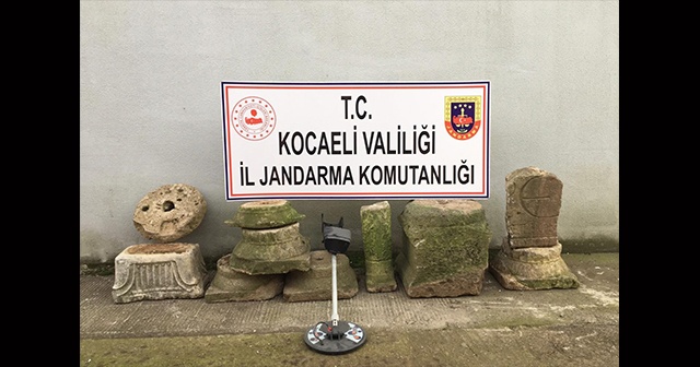 Kocaeli’de Roma dönemine ait 9 adet sütun parçası ele geçirildi