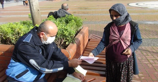 Maskesiz yakalanan dilenci kadından tuhaf sözler
