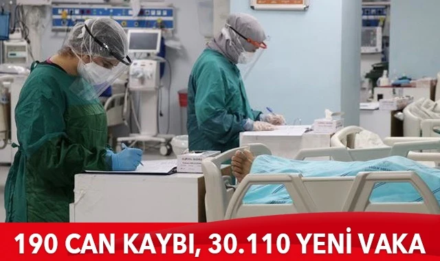 Türkiye’de koronavirüste son durum: 30.110  yeni vaka, 190 can kaybı