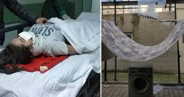 Cam silerken 3. kattan düşen kızı ölümden halı kurtardı