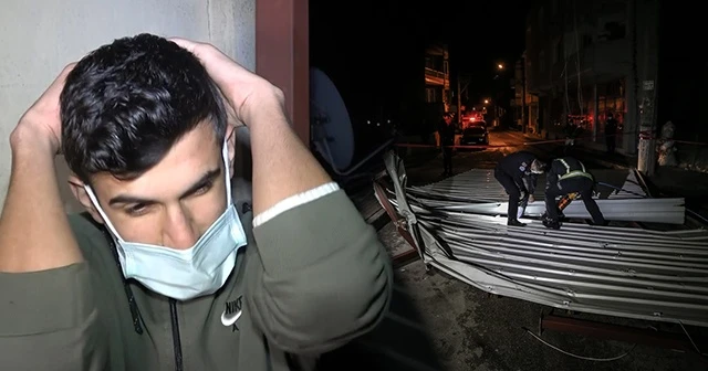 Çay içerken üstündeki çatı iki sokak öteye uçtu