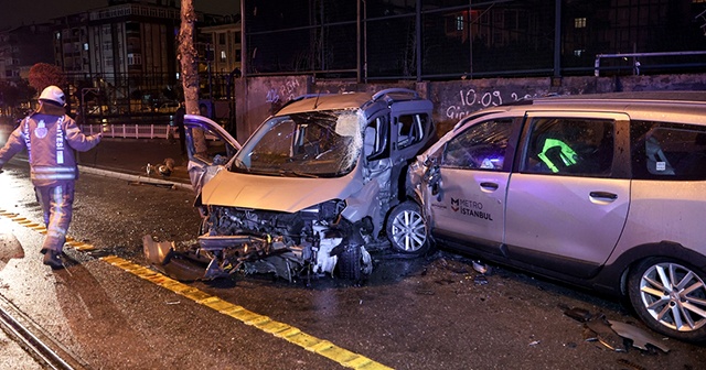 Güngören tramvay yolunda trafik kazası