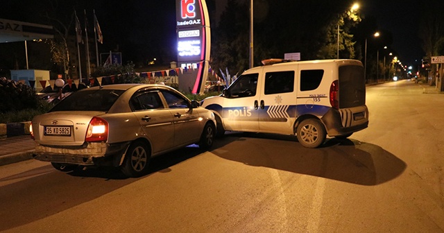 Polis aracına çarpıp kaçan alkollü sürücü yakalandı