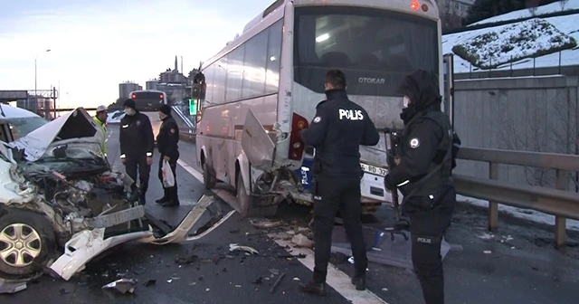 TEM&#039;de kaza nedeniyle trafik yoğunluğu!