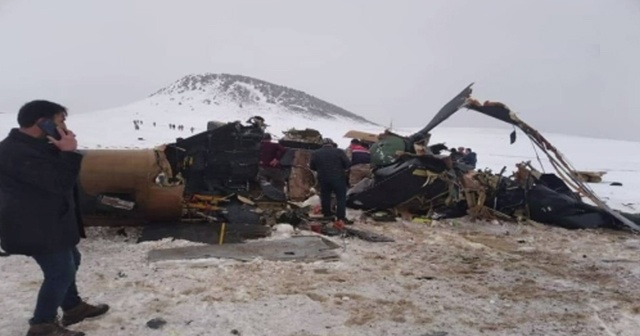 11 askerin şehit olduğu helikopter görüntülendi