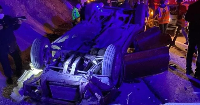 Kontrolden çıkan otomobil takla attı: 1ölü, 1 yaralı