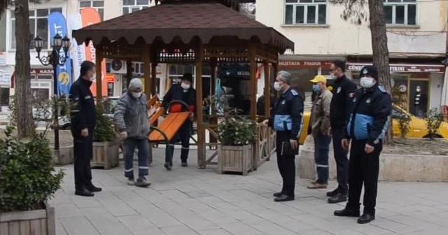 Sinop'ta korona önlemleri: Banklar kaldırıldı