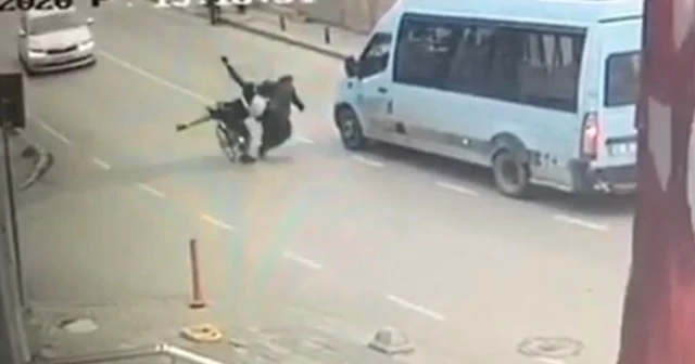 Bisikletli ile yaya çarpıştı