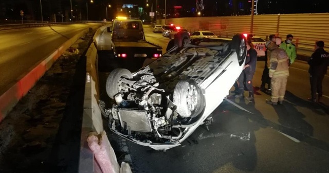 İzmir’de otomobil takla attı: 1 yaralı