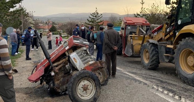 Traktörün ikiye bölündüğü kazada 1 kişi yaralandı