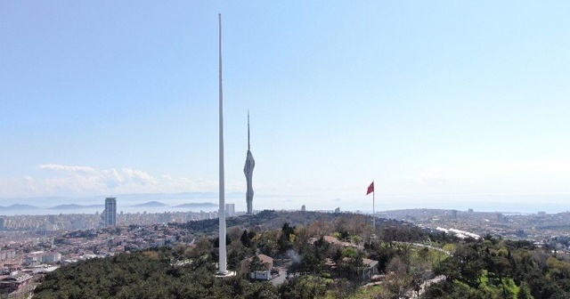 Türkiye’nin en uzun bayrak direği havadan görüntülendi