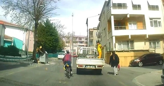 Bisikletiyle ölümüne yolculuk kamerada: Uyaranlara tepki gösterdi