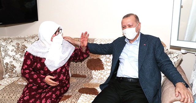 Cumhurbaşkanı Erdoğan, Mahruze Keleş&#039;i ziyaret etti