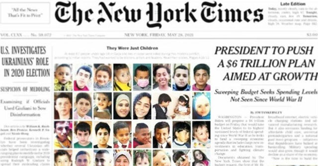 İsrail&#039;in katlettiği çocuklar manşette