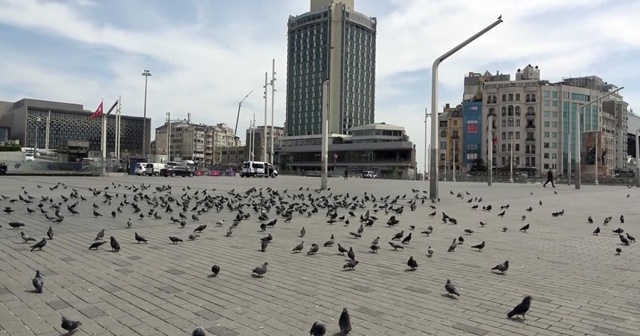 Taksim Meydanı 1 Mayısta kuşlara kaldı