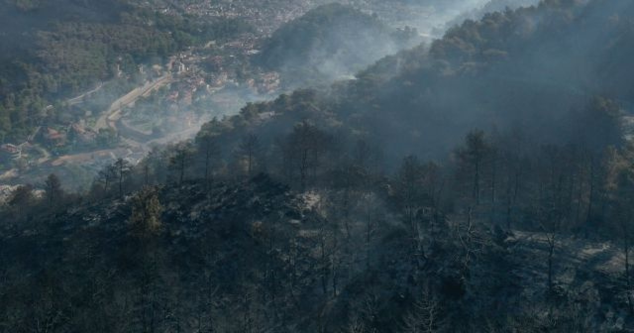 Marmaris yangın sonrası havadan görüntülendi