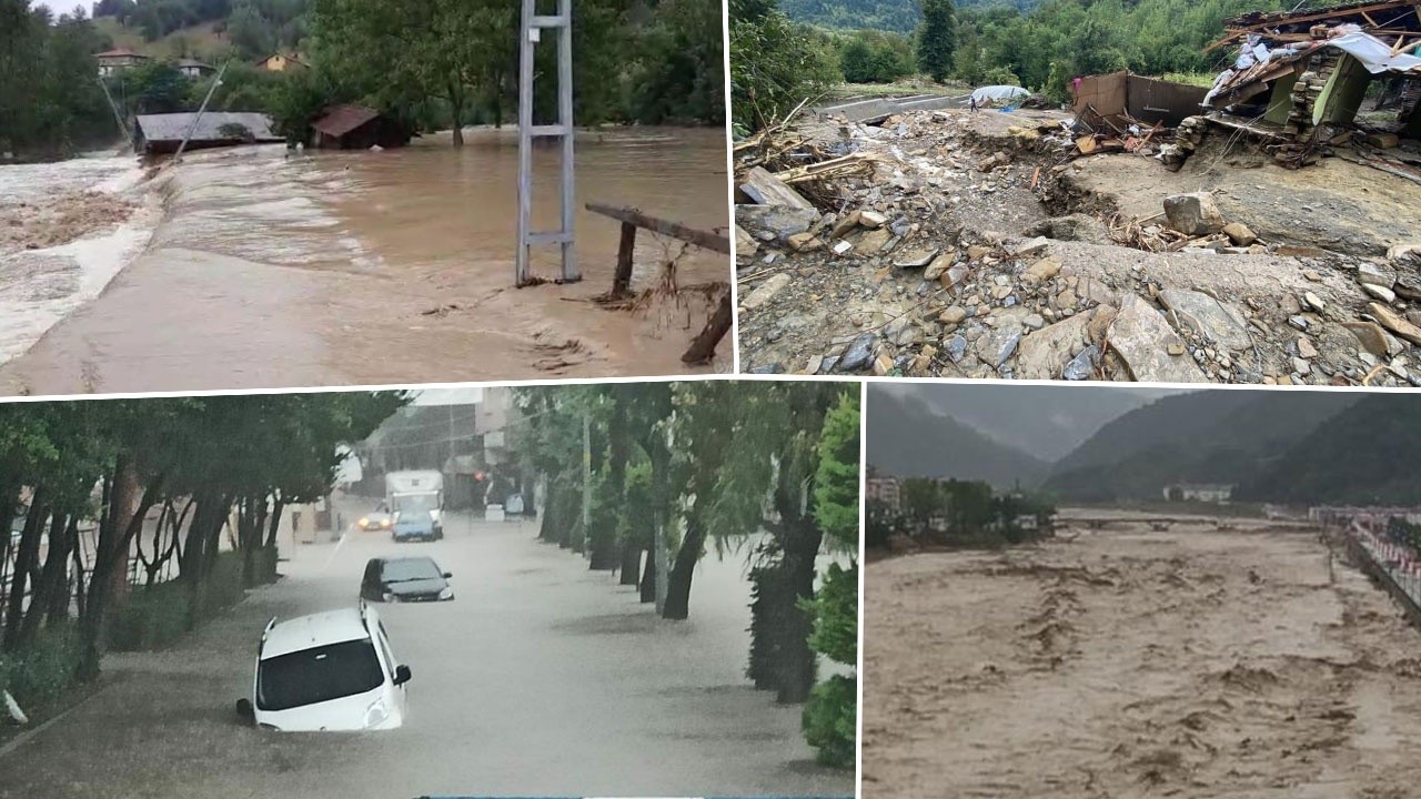 Sinop, Bartın ve Kastamonu&#039;dan inanılmaz görüntüler: Selde canlarını zor kurtardılar