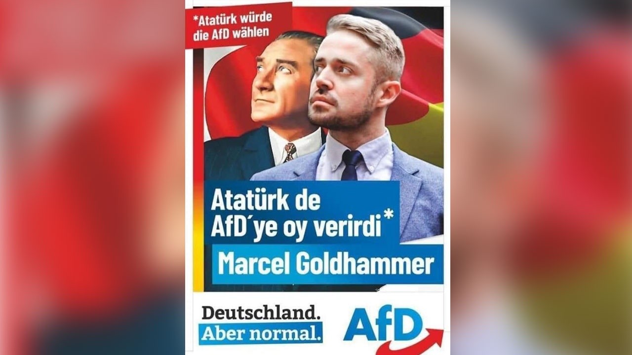 Almanya&#039;daki seçimlerde ırkçı partiden tepki çeken Atatürk afişi